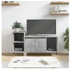 vidaXL Meuble TV Gris béton 100x35x55 cm Bois d'ingénierie