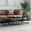 vidaXL Tables basses gigognes 2 pcs noir bois d'ingénierie