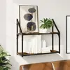 vidaXL Étagère murale 2 niveaux chêne fumé 60x21x51 cm