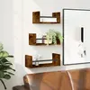 vidaXL Ensemble d'étagères murales avec barres 3 pcs chêne fumé