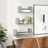 vidaXL Ensemble d'étagères murales avec barres 3 pcs sonoma gris