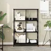 vidaXL Bibliothèque noir 78,5x33x117,5 cm bois d'ingénierie