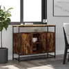 vidaXL Buffet chêne fumé 100x35x80 cm bois d'ingénierie