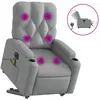 vidaXL Fauteuil inclinable de massage électrique Gris clair Tissu
