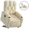 vidaXL Fauteuil inclinable électrique crème tissu 3204743