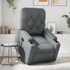 vidaXL Fauteuil inclinable de massage Gris Similicuir