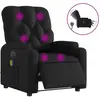 vidaXL Fauteuil de massage inclinable électrique noir similicuir