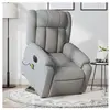 vidaXL Fauteuil inclinable de massage électrique Gris clair Tissu