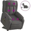 vidaXL Fauteuil inclinable de massage électrique Gris foncé Tissu