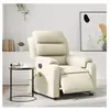 vidaXL Fauteuil de massage inclinable électrique crème similicuir
