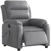 vidaXL Fauteuil de massage inclinable électrique gris similicuir