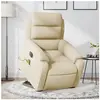 vidaXL Fauteuil inclinable de massage électrique Crème Tissu