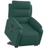 vidaXL Fauteuil inclinable de massage électrique Vert foncé Tissu