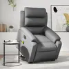 vidaXL Fauteuil inclinable de massage électrique gris similicuir
