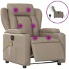 vidaXL Fauteuil de massage inclinable électrique cappuccino similicuir