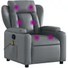 vidaXL Fauteuil de massage inclinable électrique gris similicuir
