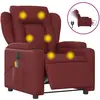 vidaXL Fauteuil de massage inclinable électrique rouge bordeaux