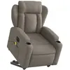 vidaXL Fauteuil inclinable de massage électrique Taupe Tissu