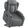 vidaXL Fauteuil inclinable de massage électrique gris similicuir