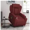 vidaXL Fauteuil inclinable de massage électrique rouge bordeaux
