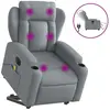 vidaXL Fauteuil inclinable de massage électrique Gris clair Tissu
