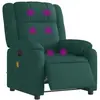 vidaXL Fauteuil de massage inclinable électrique Vert foncé Tissu