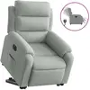 vidaXL Fauteuil inclinable de massage électrique gris clair velours