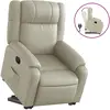 vidaXL Fauteuil inclinable électrique crème similicuir
