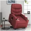 vidaXL Fauteuil inclinable de massage électrique rouge bordeaux