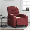 vidaXL Fauteuil de massage inclinable électrique rouge bordeaux