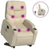 vidaXL Fauteuil inclinable électrique crème tissu