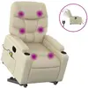 vidaXL Fauteuil inclinable de massage Crème Similicuir