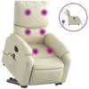 vidaXL Fauteuil inclinable de massage électrique crème similicuir