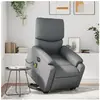 vidaXL Fauteuil inclinable de massage électrique gris similicuir