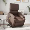 vidaXL Fauteuil inclinable de massage Marron Similicuir