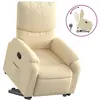 vidaXL Fauteuil inclinable électrique crème tissu