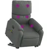 vidaXL Fauteuil inclinable de massage électrique Gris foncé Tissu