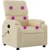 vidaXL Fauteuil inclinable de massage électrique crème tissu
