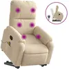 vidaXL Fauteuil inclinable de massage crème tissu microfibre