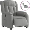 vidaXL Fauteuil de massage inclinable électrique gris clair tissu