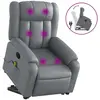 vidaXL Fauteuil inclinable de massage Gris Similicuir