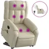 vidaXL Fauteuil inclinable de massage Crème Similicuir