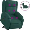 vidaXL Fauteuil inclinable de massage Vert foncé Tissu