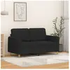 vidaXL Canapé à 2 places Noir 120 cm Tissu
