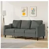 vidaXL Canapé à 3 places Gris foncé 180 cm Tissu