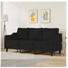 vidaXL Canapé à 3 places Noir 180 cm Tissu