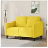 vidaXL Canapé à 2 places Jaune clair 120 cm Tissu