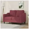 vidaXL Canapé à 2 places Rouge bordeaux 120 cm Tissu