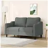 vidaXL Canapé à 2 places Gris foncé 140 cm Tissu