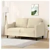 vidaXL Canapé à 2 places Crème 140 cm Tissu